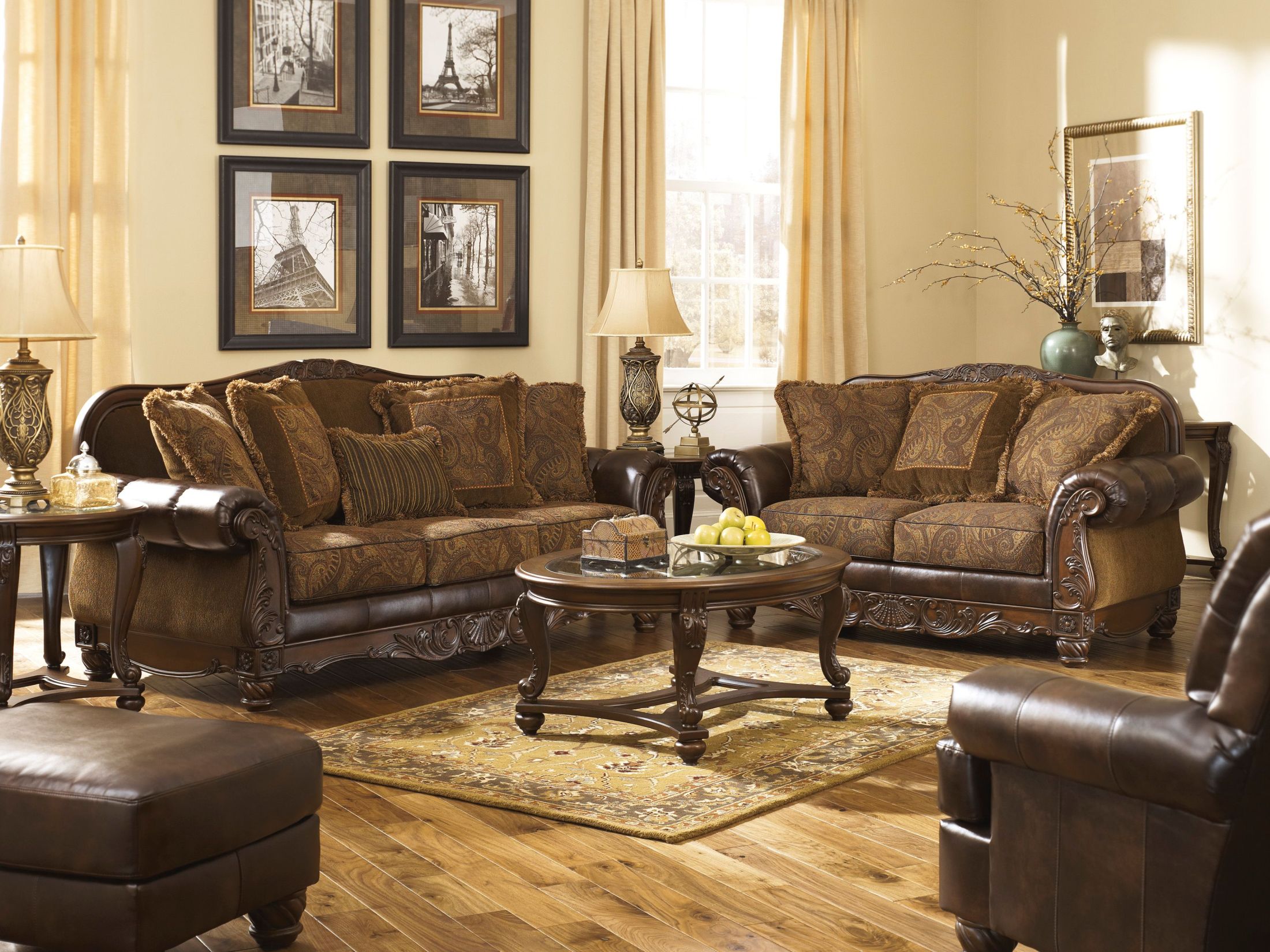 Signature Design By Ashley Fresco Durablend Antique Sofa Chair Fresco Durablend Antique Sofa Chair Living Room Set Main Image