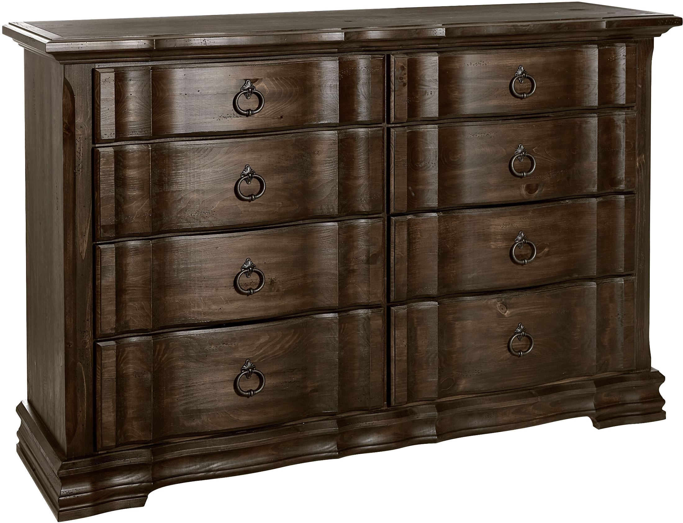 Rustic Hills Coffee 8 Drawer Dresser 1stopbedrooms