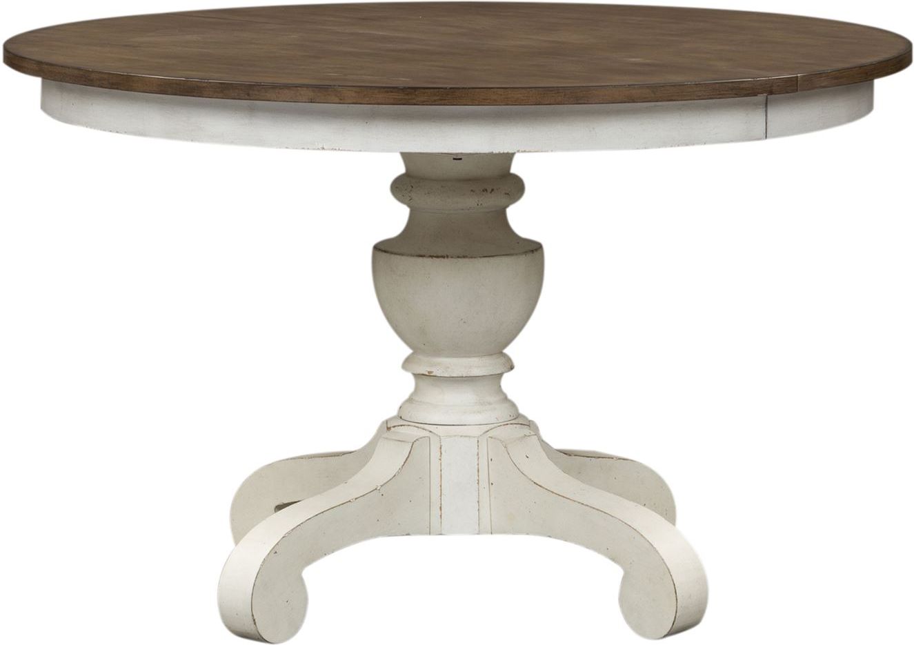Parisian Marketplace Two Tone Heathered Brownstone Extendable Round Dining Table