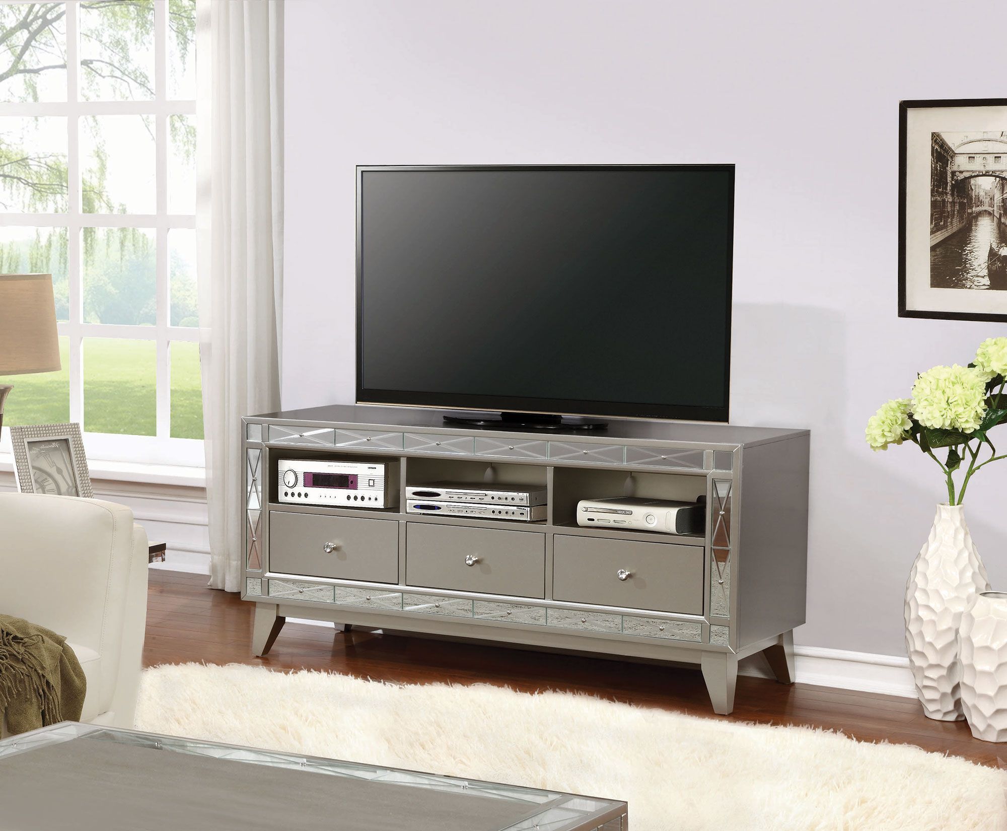 Silver Tv Console
