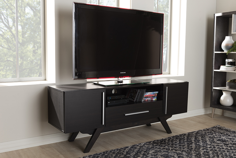 Baxton Studio Ashfield Mid Century Modern Espresso Baxton Studio Ashfield Mid Century Modern Espresso Brown Finished Wood Tv Stand