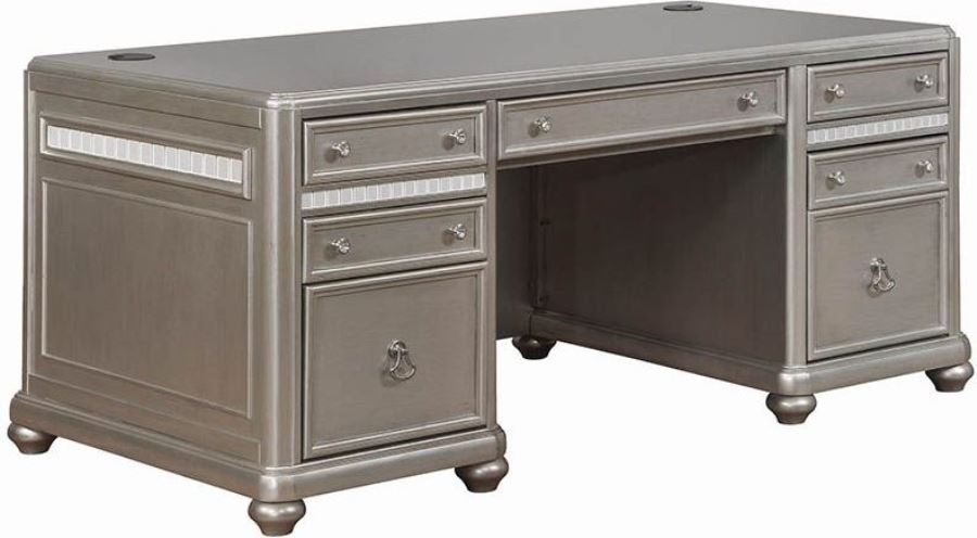 Coaster Ritzville Metallic Platinum Executive Desk Ritzville Metallic Platinum Executive Desk Main Image