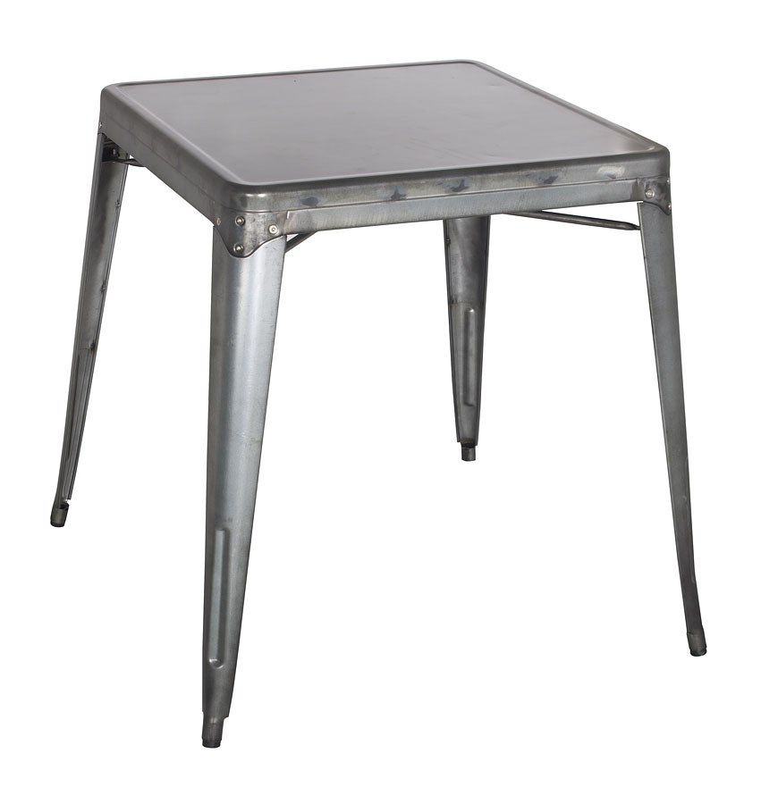 Alfresco Galvanized Steel Dining Table Gun Metal