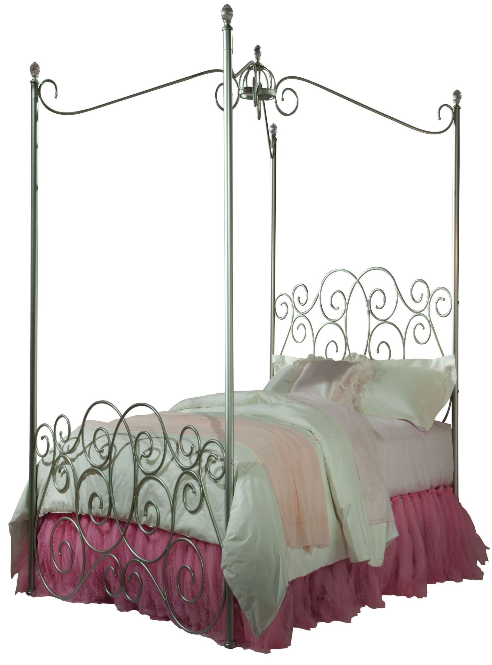 Standard Furniture Princess Silver Full Metal Canopy Bed Princess Silver Full Metal Canopy Bed Main Image