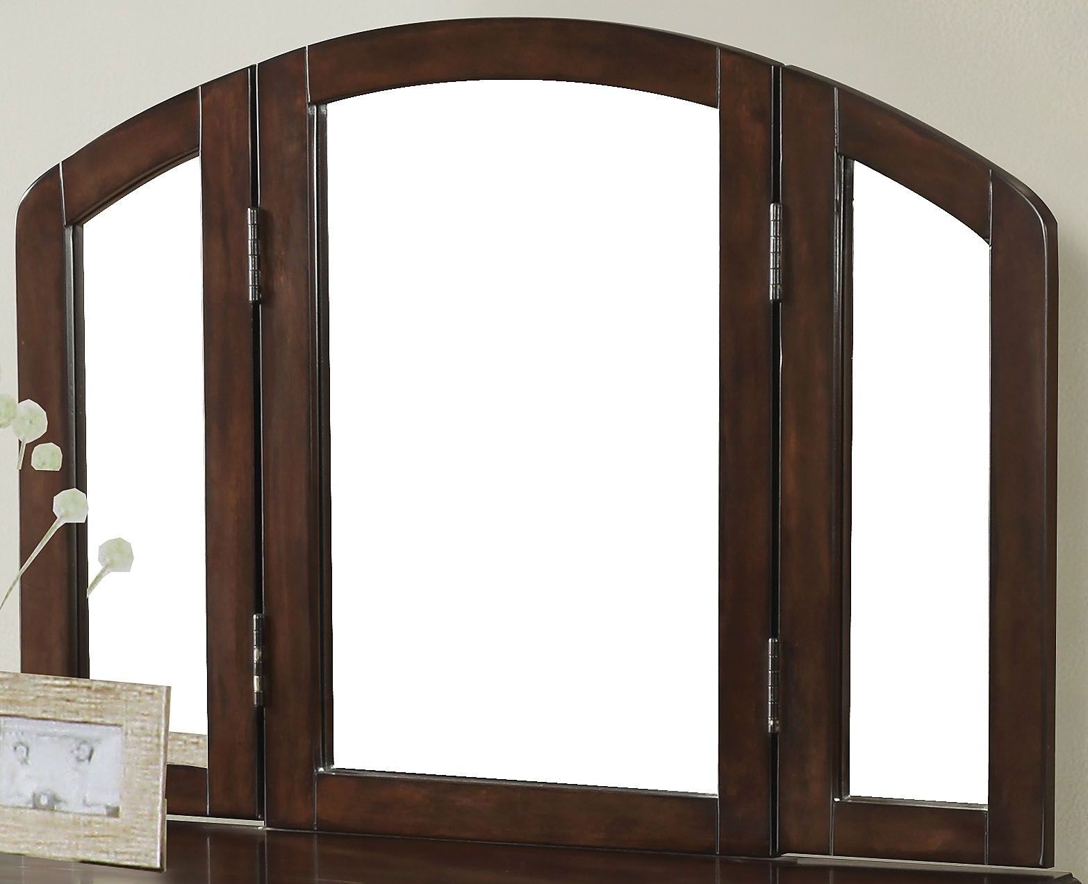 Maren Cherry Tri Fold Vanity Mirror