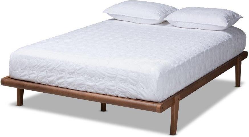 Baxton Studio Kaia Mid Century Modern Walnut Brown Baxton Studio Kaia Mid Century Modern Walnut Brown Finished Wood Full Size Platform Bed Frame