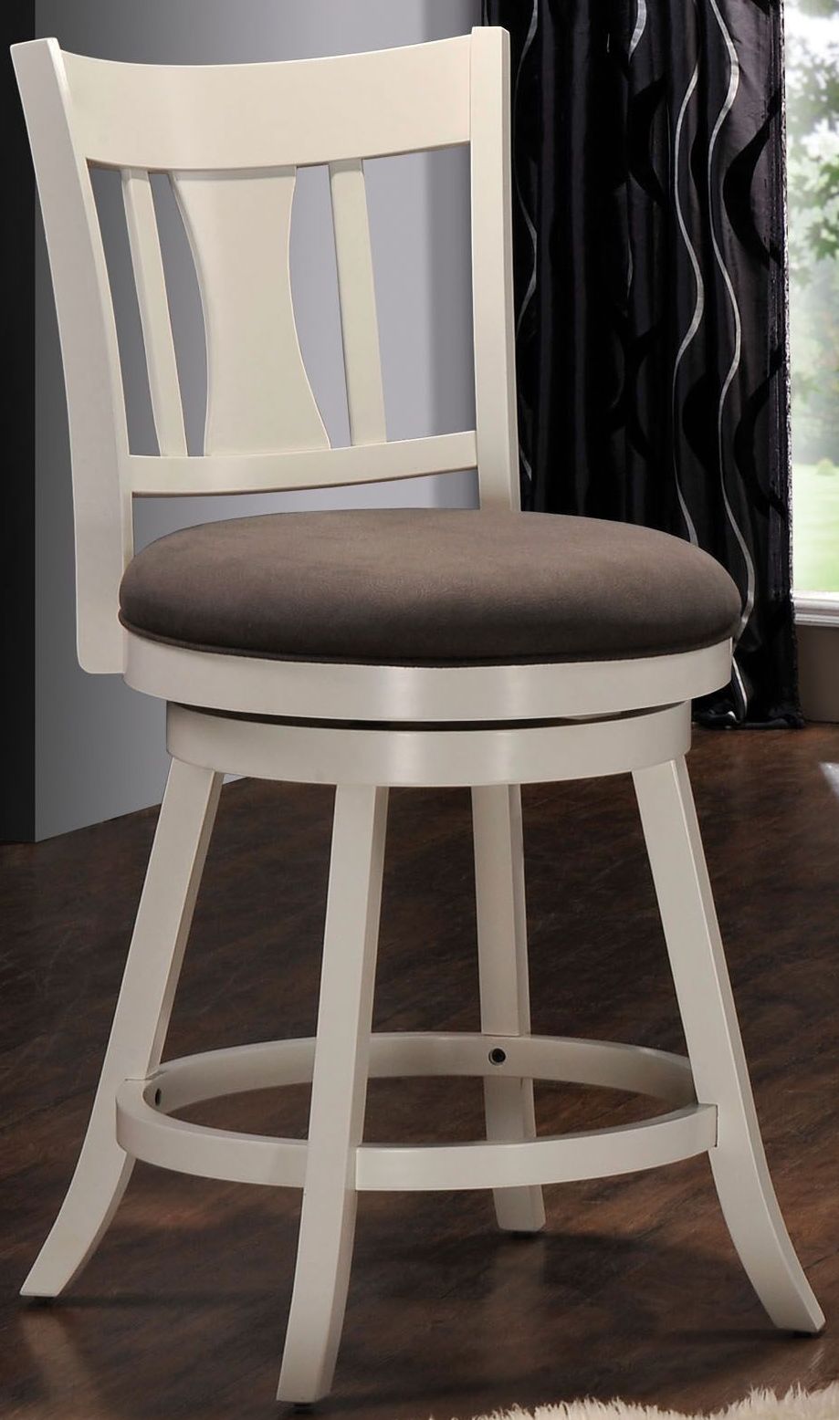 Acme Tabib White Swivel Counter Height Chair Collection 5 Tabib White Swivel Counter Height Chair Main Image