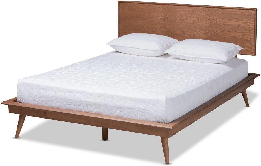 Baxton Studio Karine Mid Century Modern Walnut Brown Finished Wood Full Size Platform Bed Baxton Studio Karine Mid Century Modern Walnut Brown Finished Wood Full Size Platform Bed