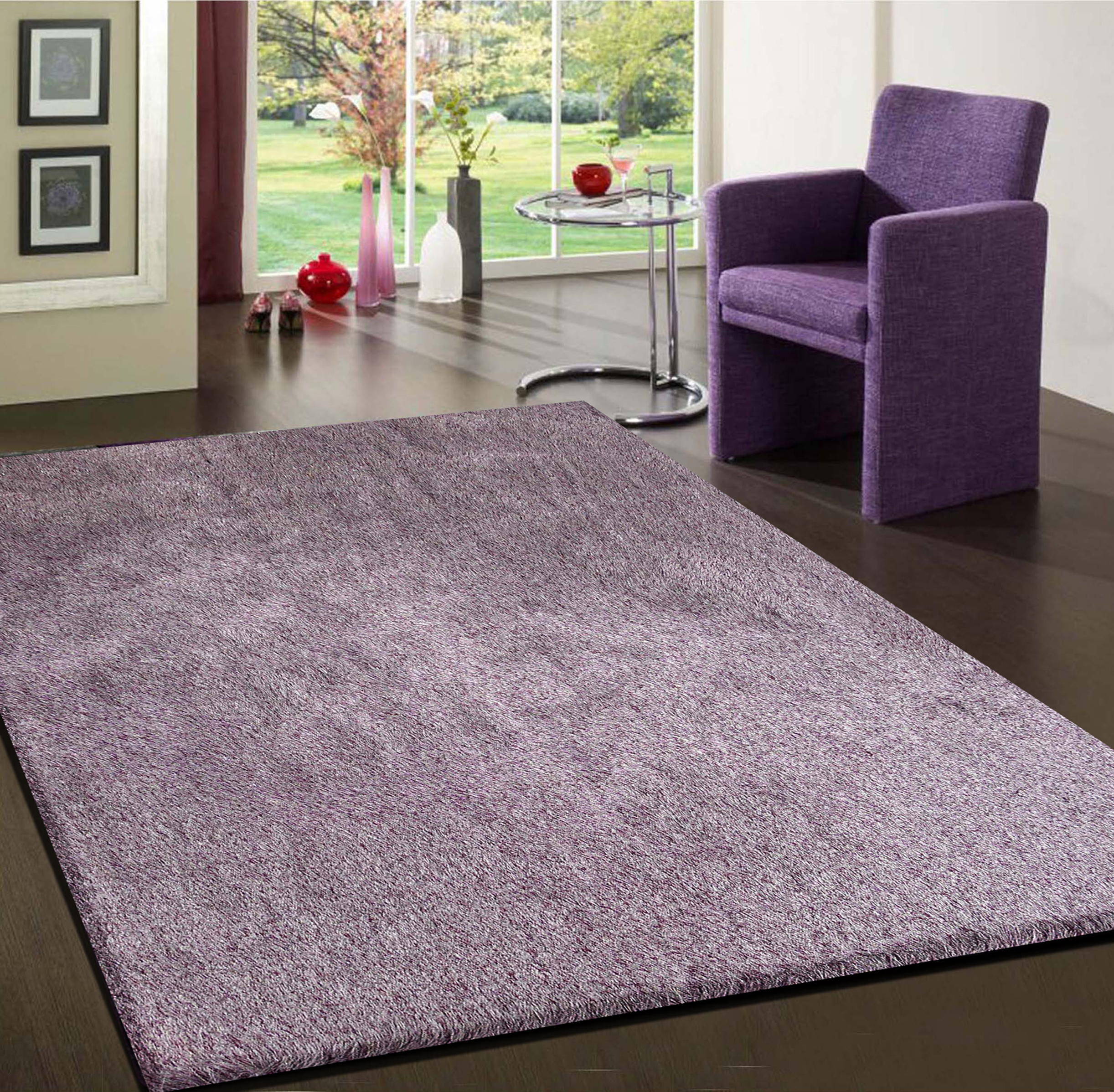 Fancy Purple Gy Area Rug 5 X 7