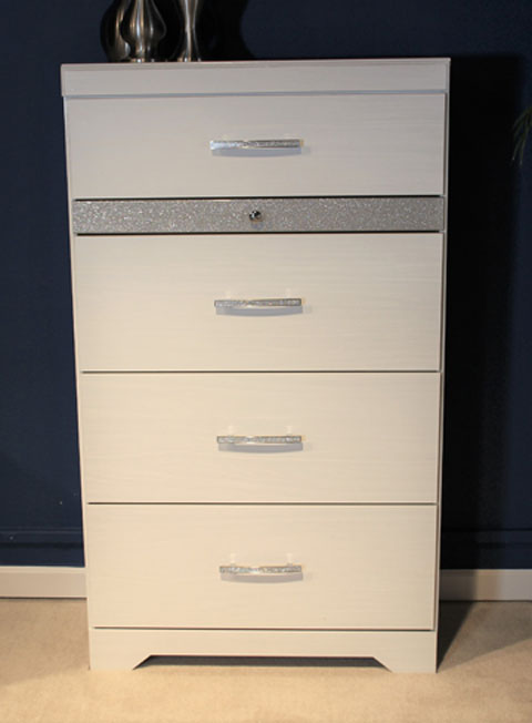 Jallory White Five Drawer Chest B302 46 1stopbedrooms