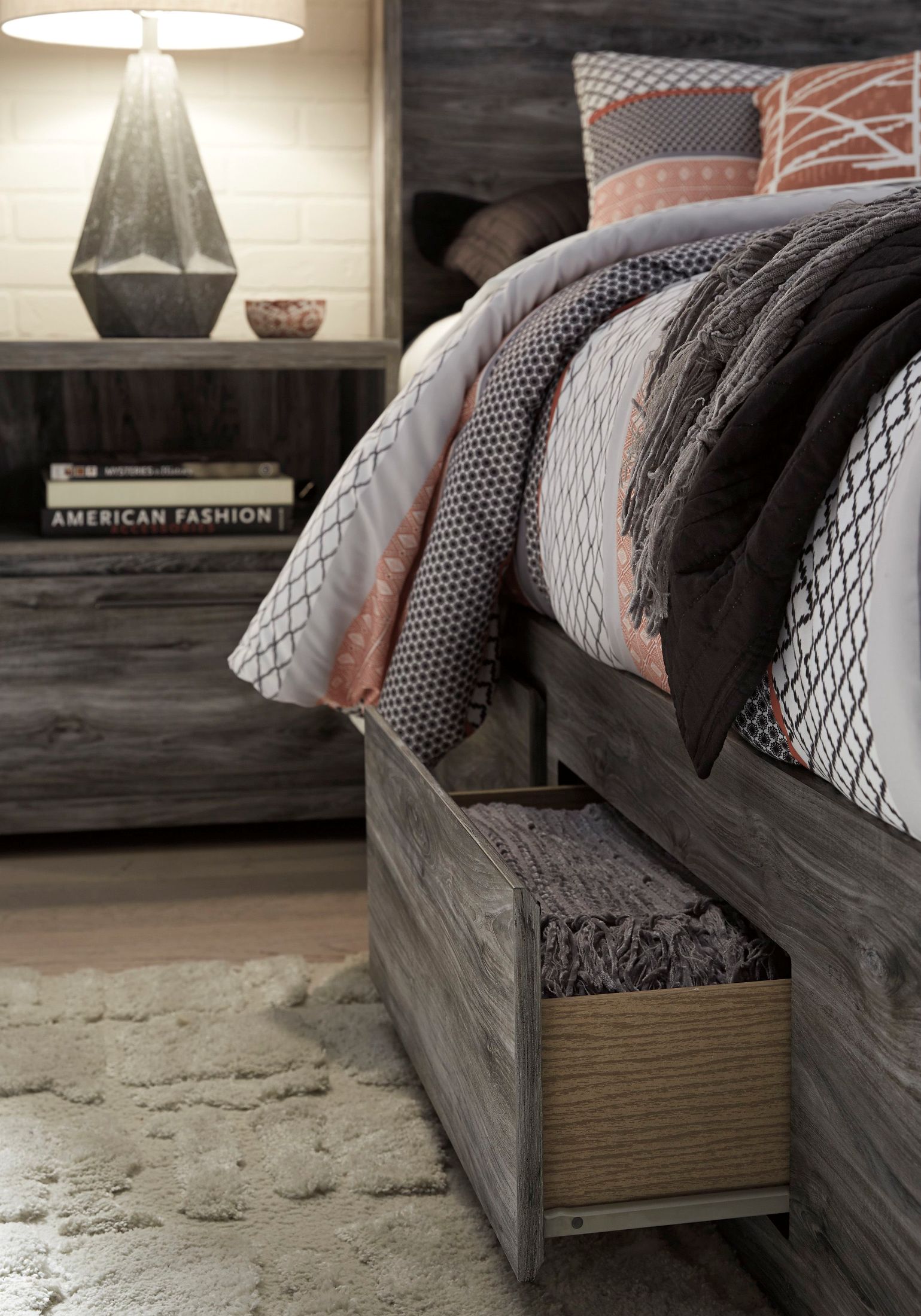 Signature Design By Ashley Baystorm Gray Queen Platform Storage Bed Baystorm Gray Queen Platform Storage Bedmain Image 1