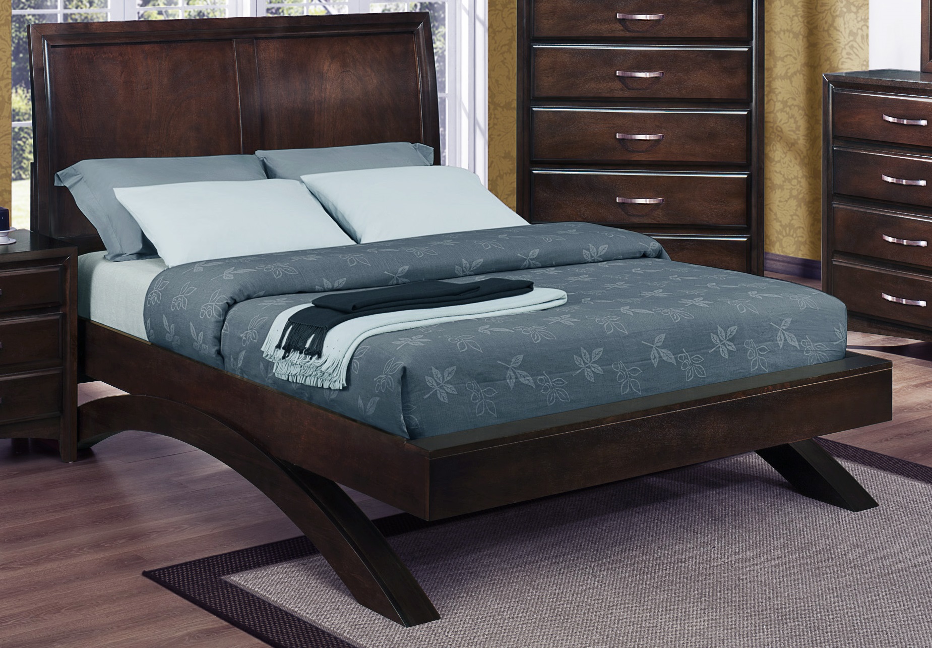 Crown Mark Furniture Vera King Arch Bed In Rich Brown Crown Mark Furniture Vera King Arch Bed In Rich Brown