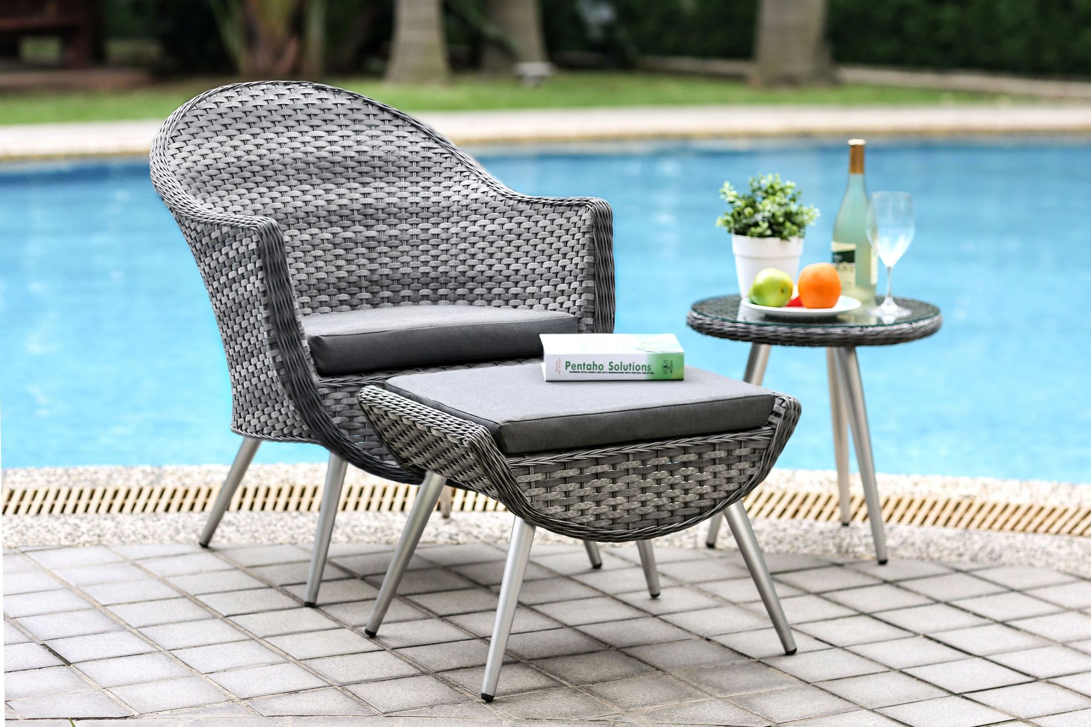Furniture Of America Leena Gray 3 Piece Patio Seating Set Leena Gray 3 Piece Patio Seating Set Main Image