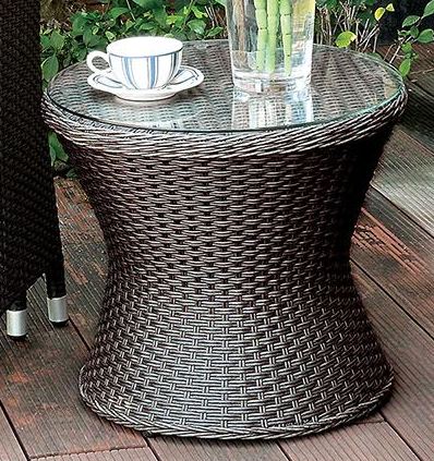 Almada Espresso Round Side Table