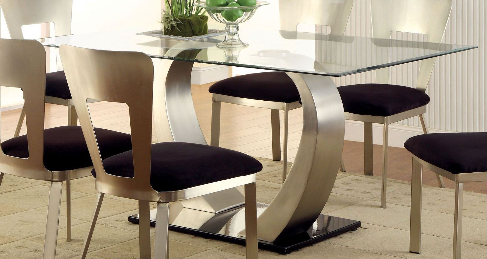 Nova Satin Plated Rectangular Dining Table Nova Satin Plated Rectangular Dining Table