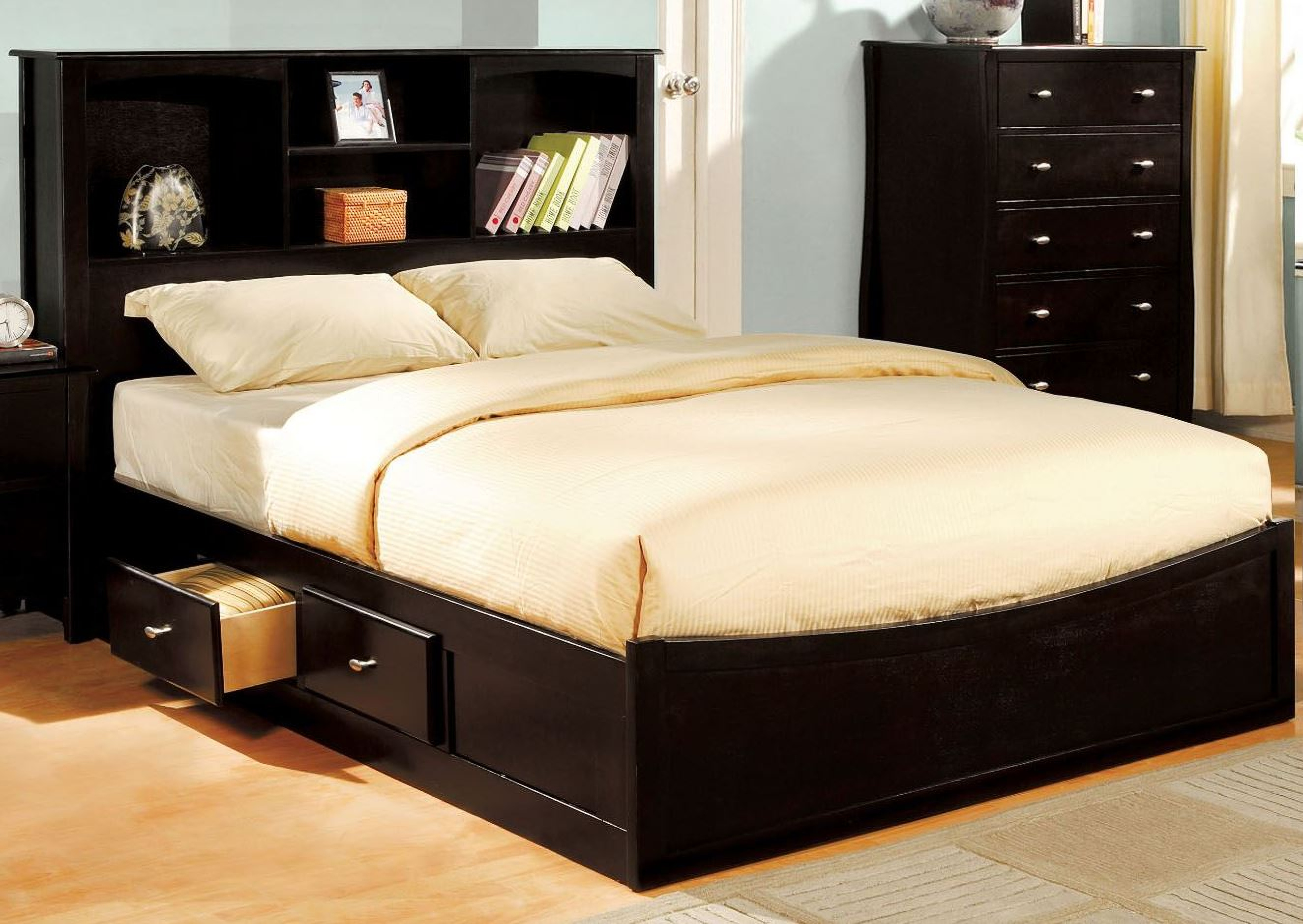 Furniture Of America Brooklyn Espresso Queen Bookcase Platform Bed Brooklyn Espresso Queen Bookcase Platform Bed