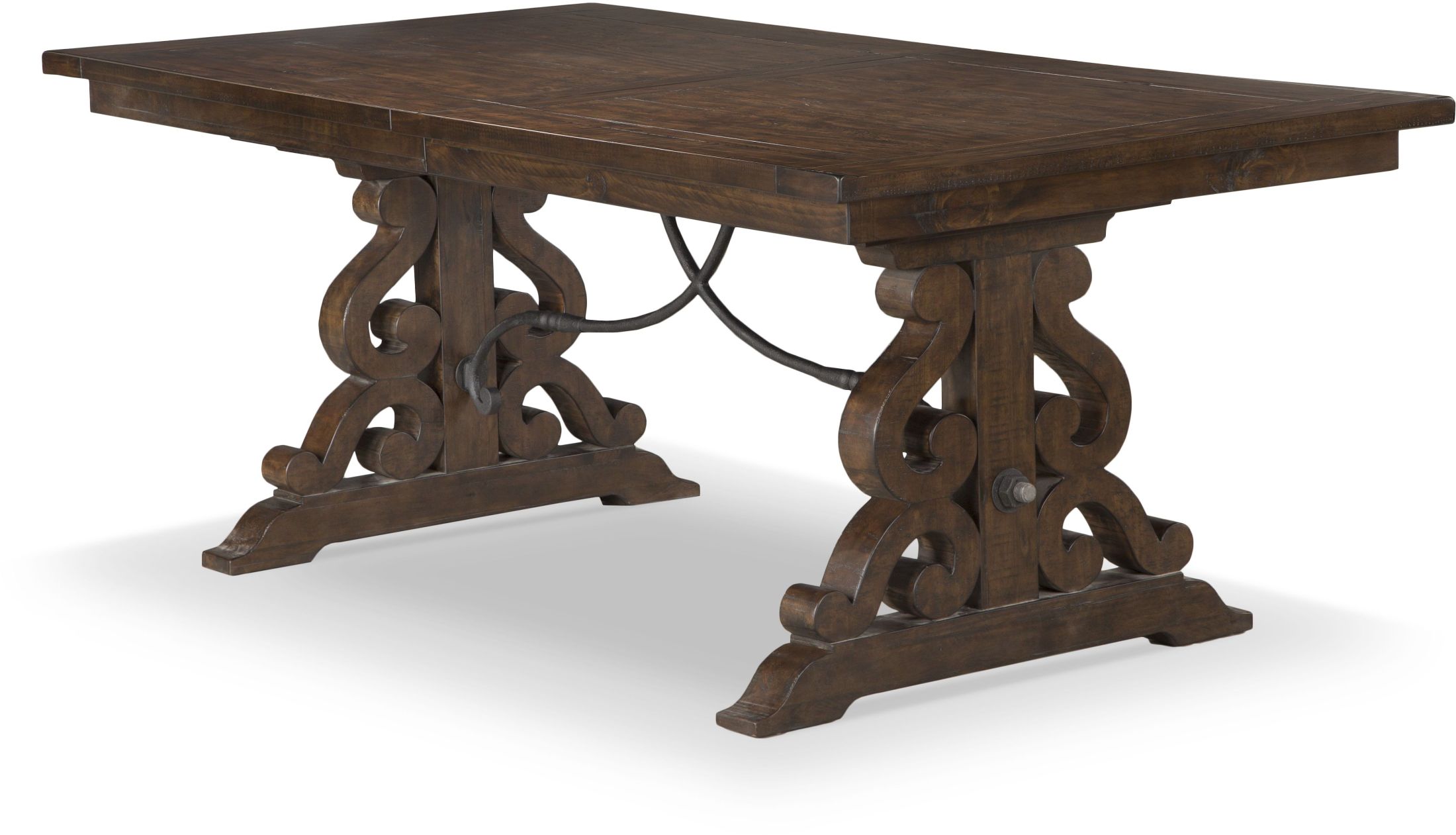 St Claire Rustic Pine Extendable Rectangular Dining Table