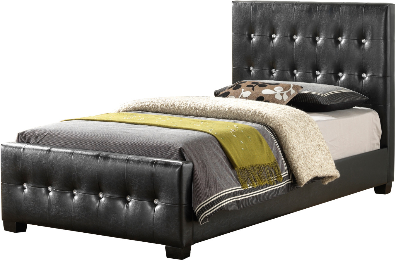 Glory Furniture G2583 Twin Upholstered Panel Bed In Black Glory Furniture G2583 Twin Upholstered Panel Bed In Black Tb Upgallery Image