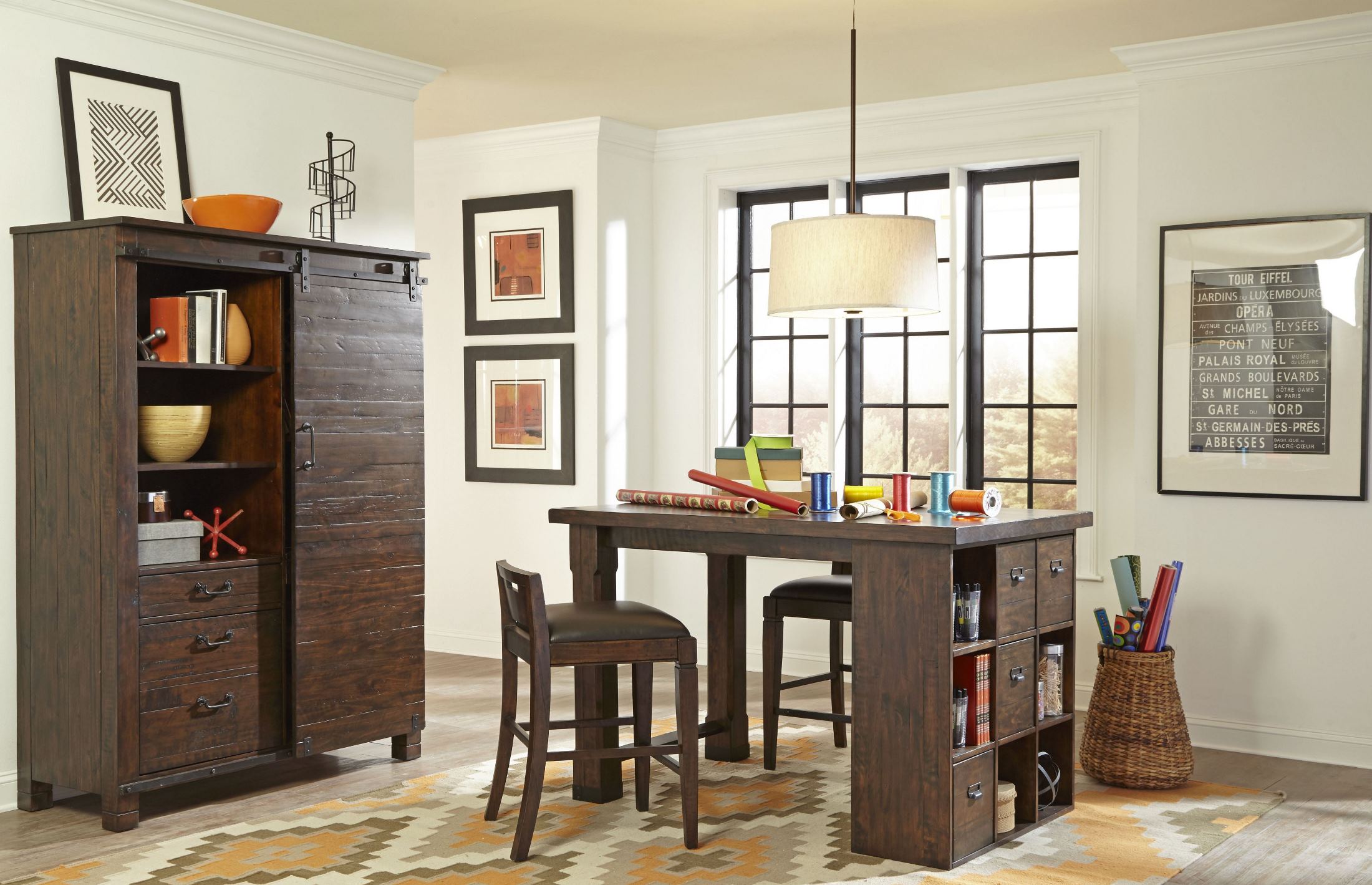 Pine Hill Rustic Counter Height Desk