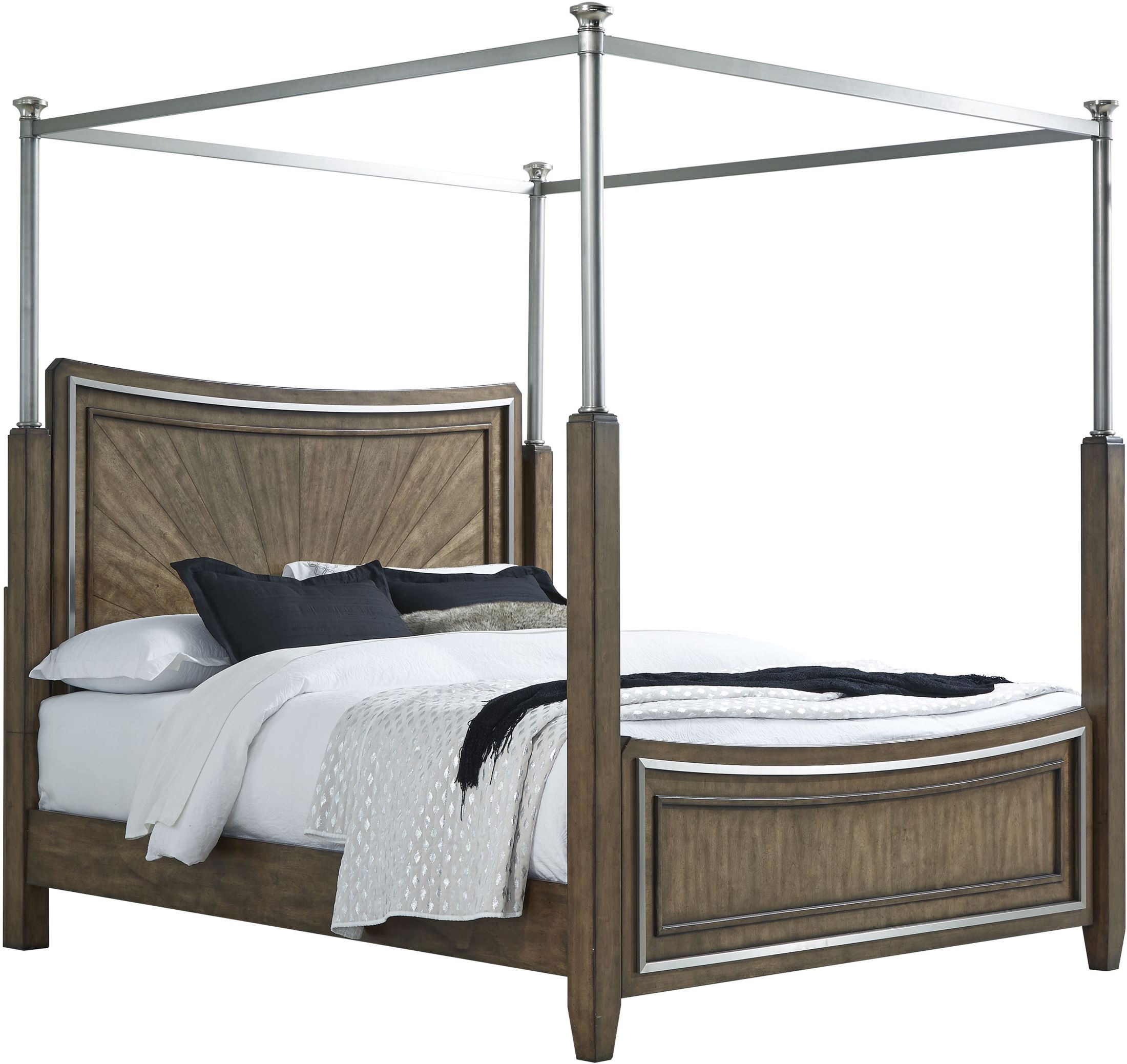 Simplicity Medium Wood King Canopy Bed Simplicity Medium Wood King Canopy Bed