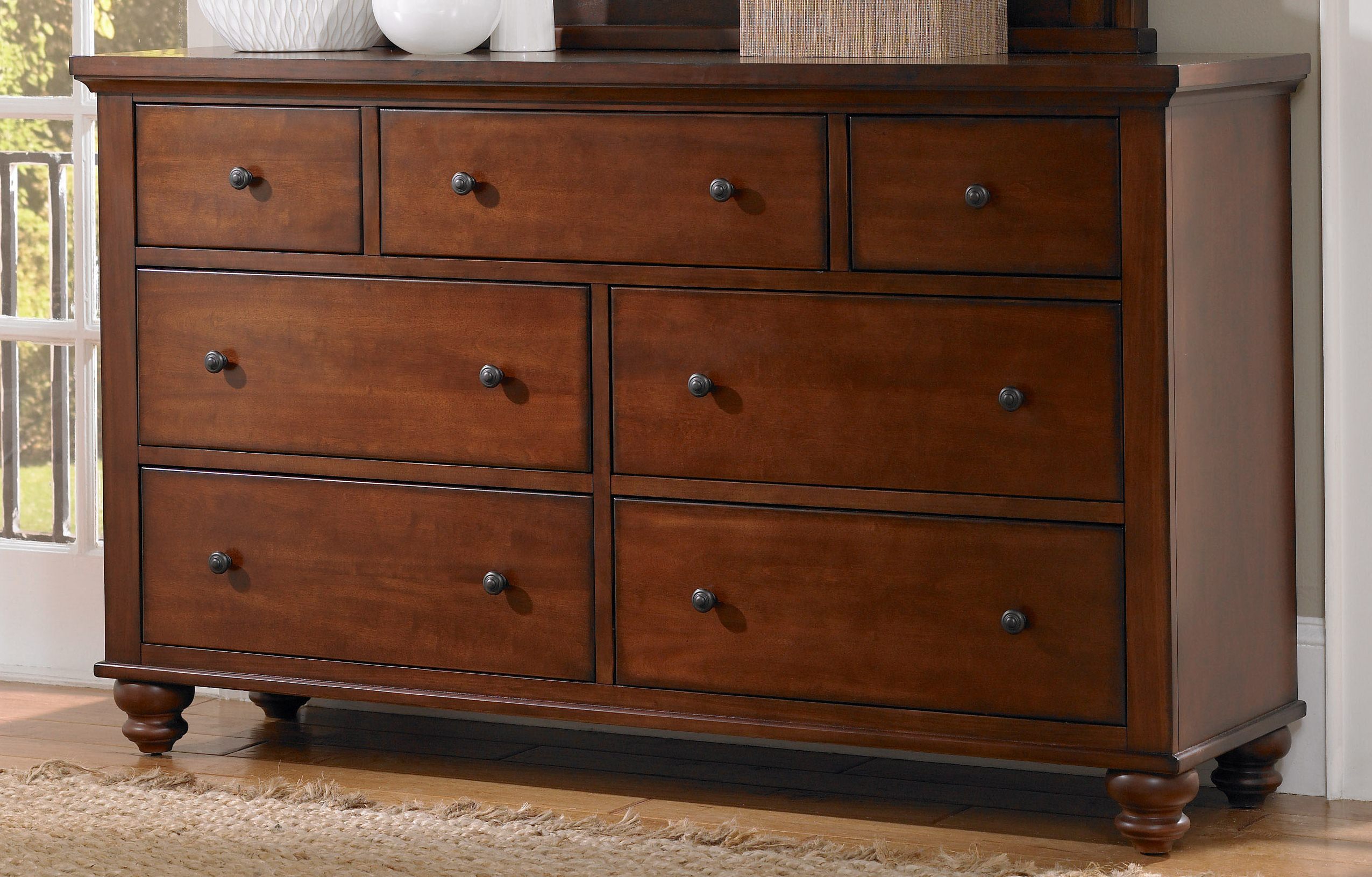 Aspenhome Cambridge Double Dresser In Brown Cherry Icb 454 Aspenhome Cambridge Double Dresser In Brown Cherry Icb 454 Bch Main Image