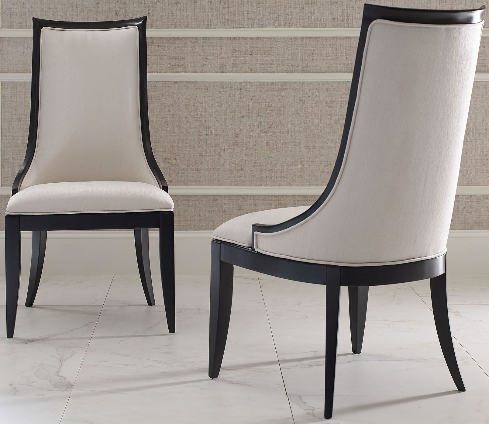 Symphony Platinum Black Tie Upholstered Back Side Chair Set Of 2