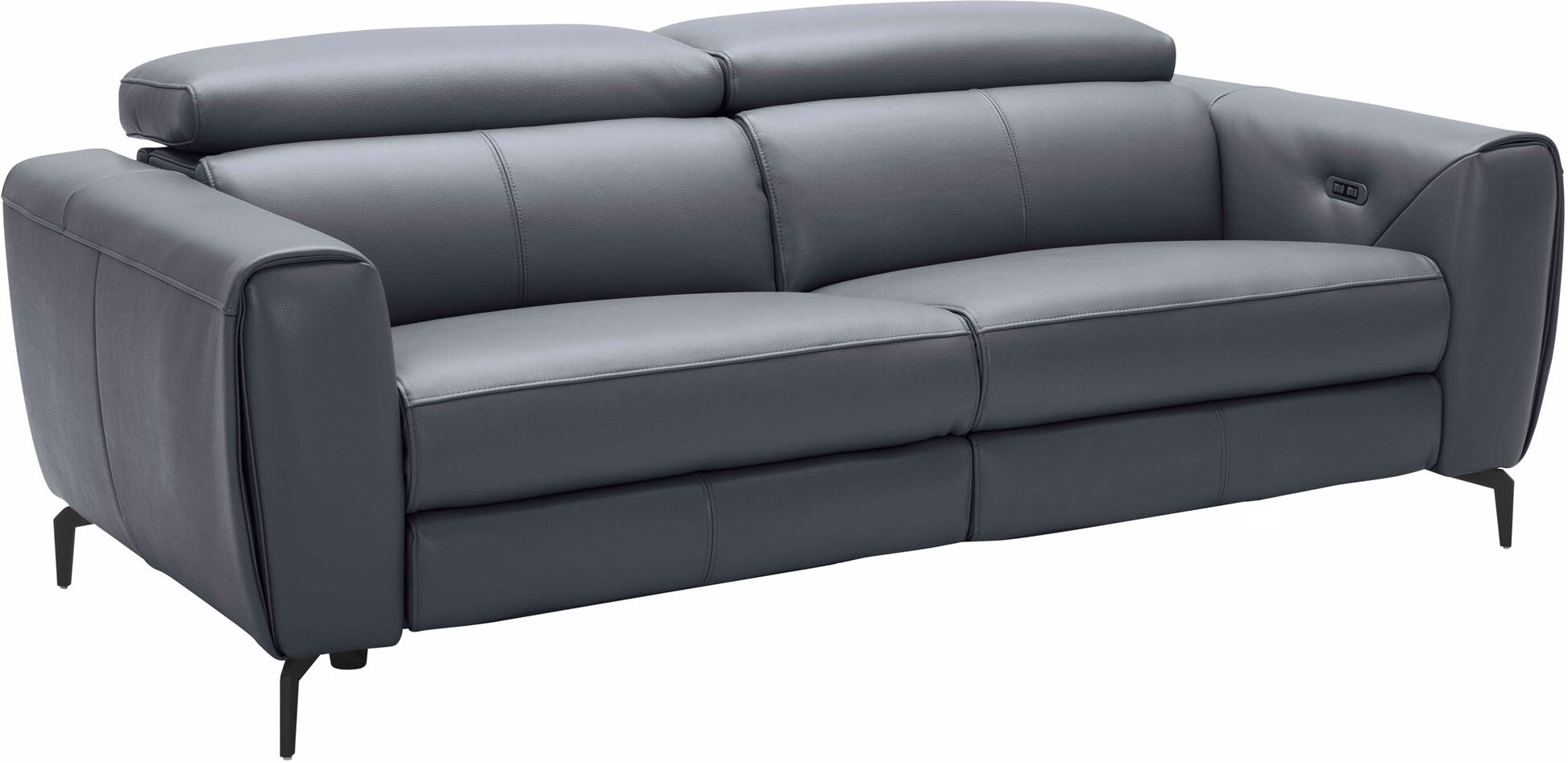 Lorenzo Grey Leather Sofa