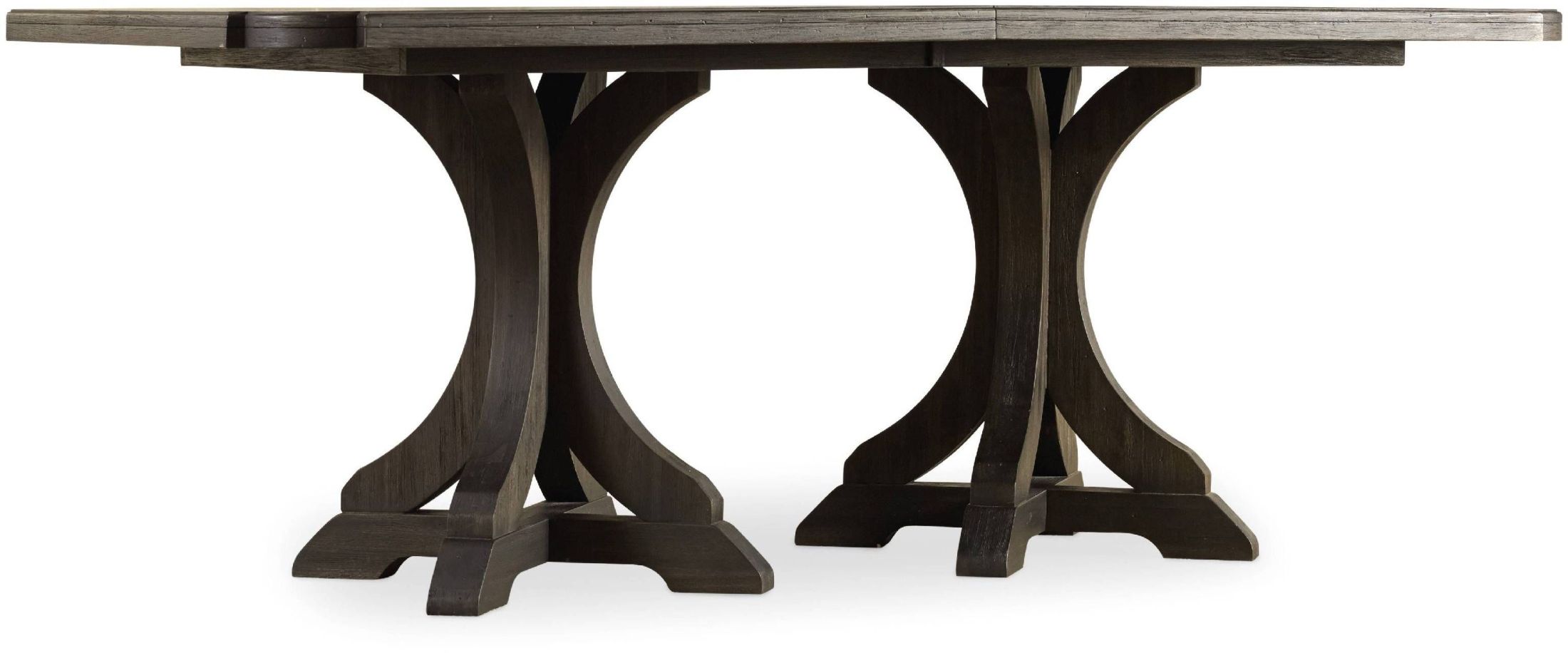 Corsica Dark Wood Rectangular Pedestal Extendable Dining Table Corsica Dark Wood Rectangular Pedestal Extendable Dining Table