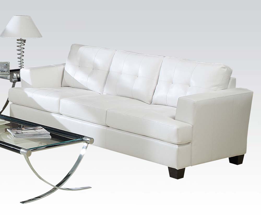 Acme Platinum Bonded Leather Sofa In White 15095b 1stopbedrooms Acme Platinum Bonded Leather Sofa In White 15095bgallery Image