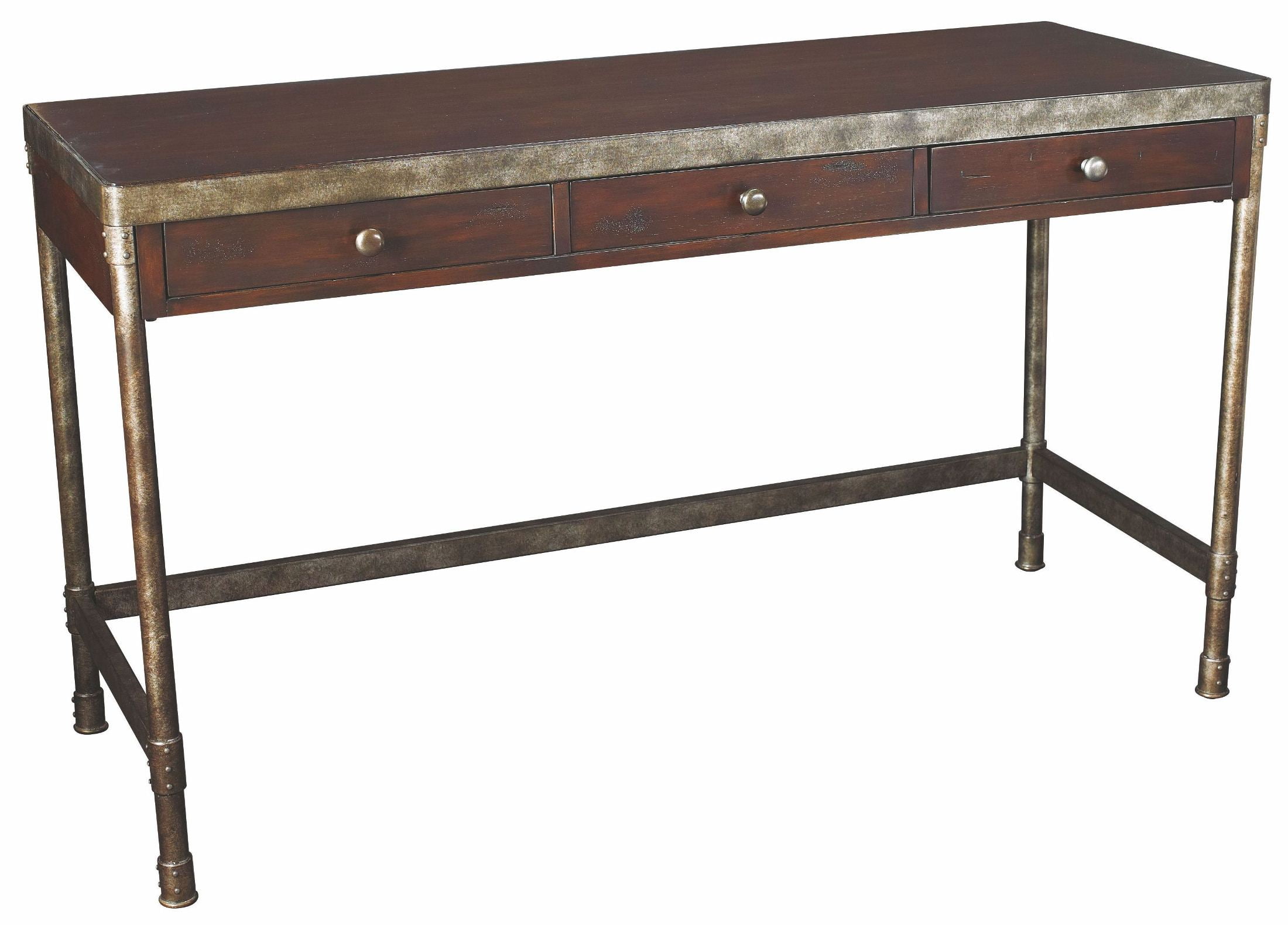 Structure Heavily Distressed Brown Computer Desk