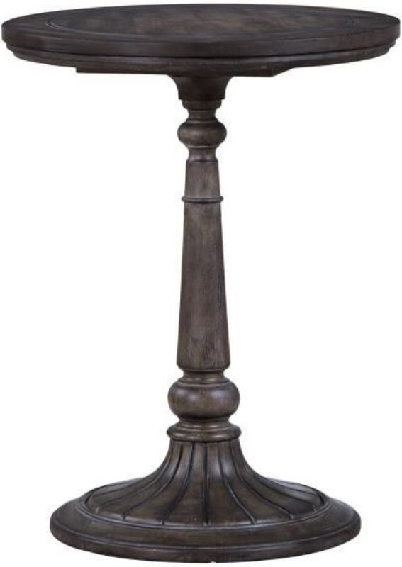 Hudson Square Vintage Charcoal Round Accent Table