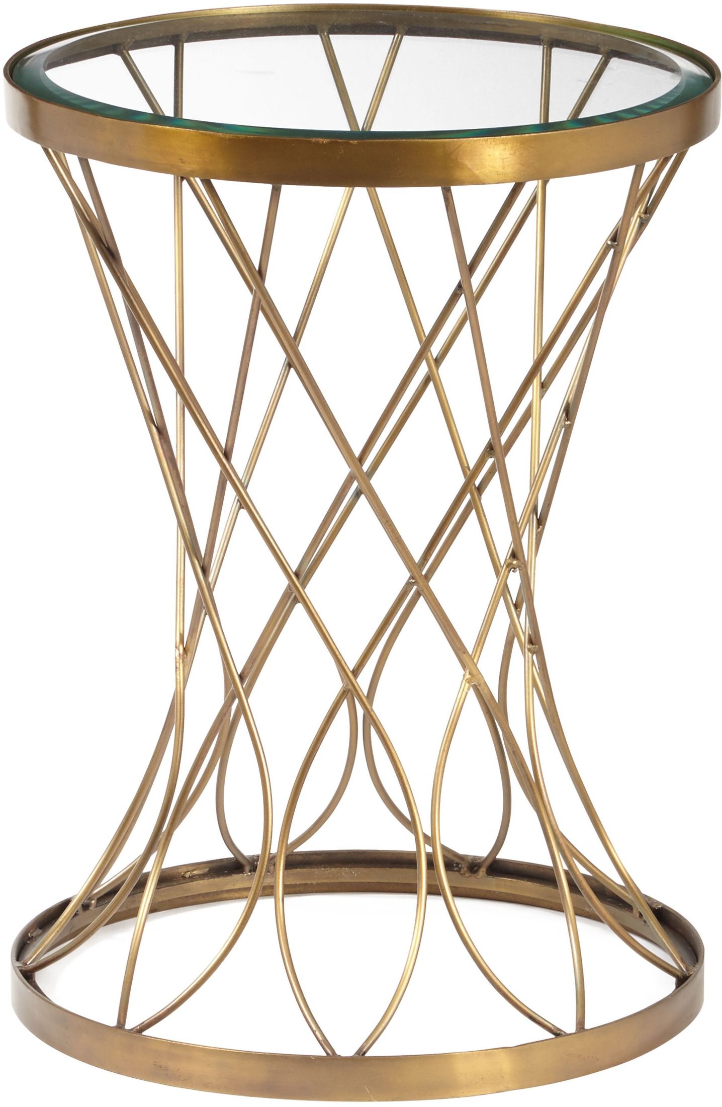 Concave Round Brass Metal Glass Top Accent Table 1stopbedrooms Concave Round Brass Metal Glass Top Accent Table Main Image