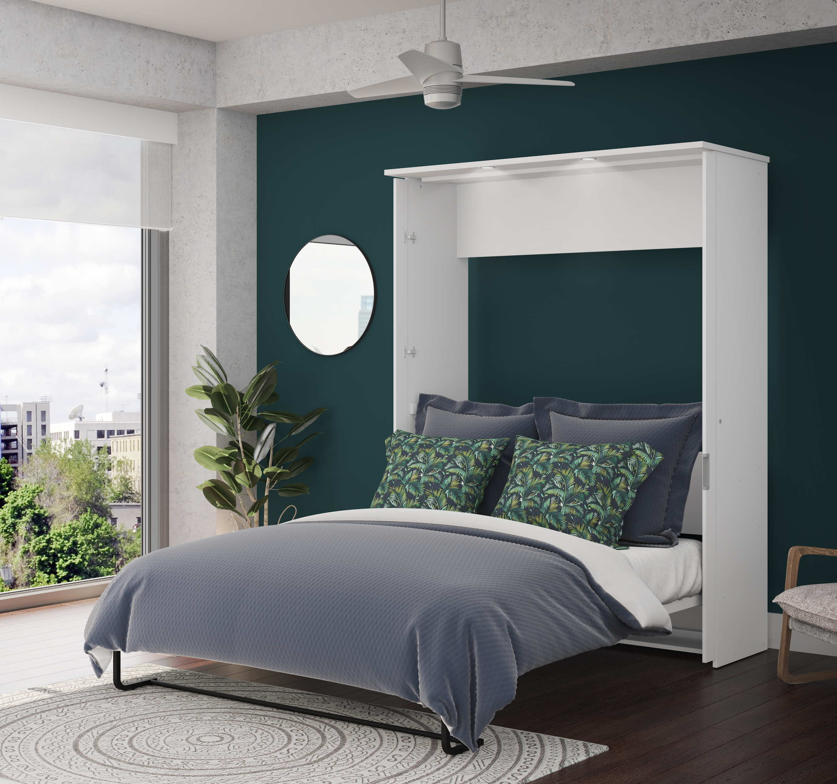 Bestar Lumina Queen Wall Bed In White
