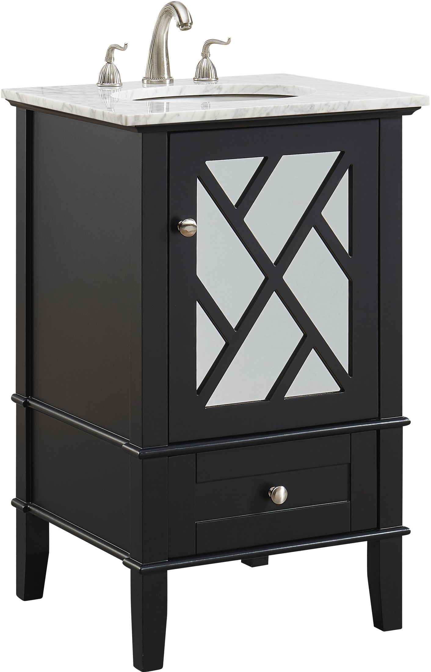 Luxe 21 Black Single Vanity Set 1stopbedrooms Luxe 21 Black Single Vanity Set Main Image