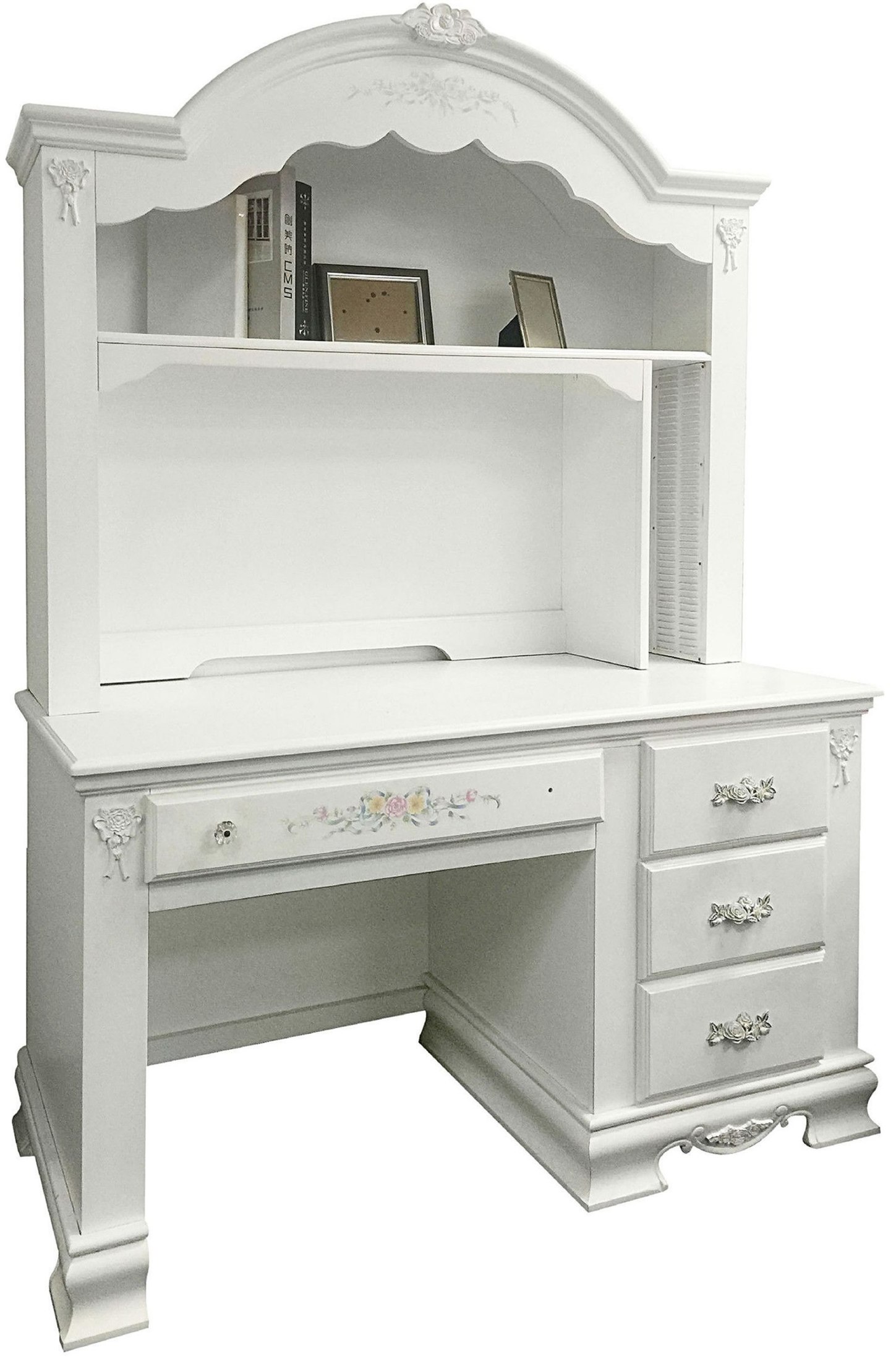 Flora White Computer Desk With Hutch 1stopbedrooms