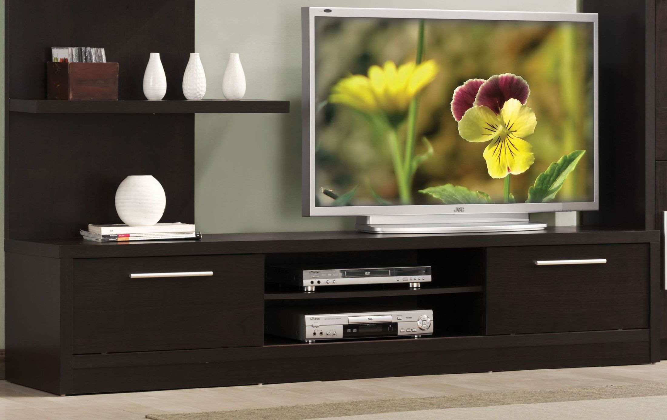 Malloy Espresso Tv Stand 1stopbedrooms