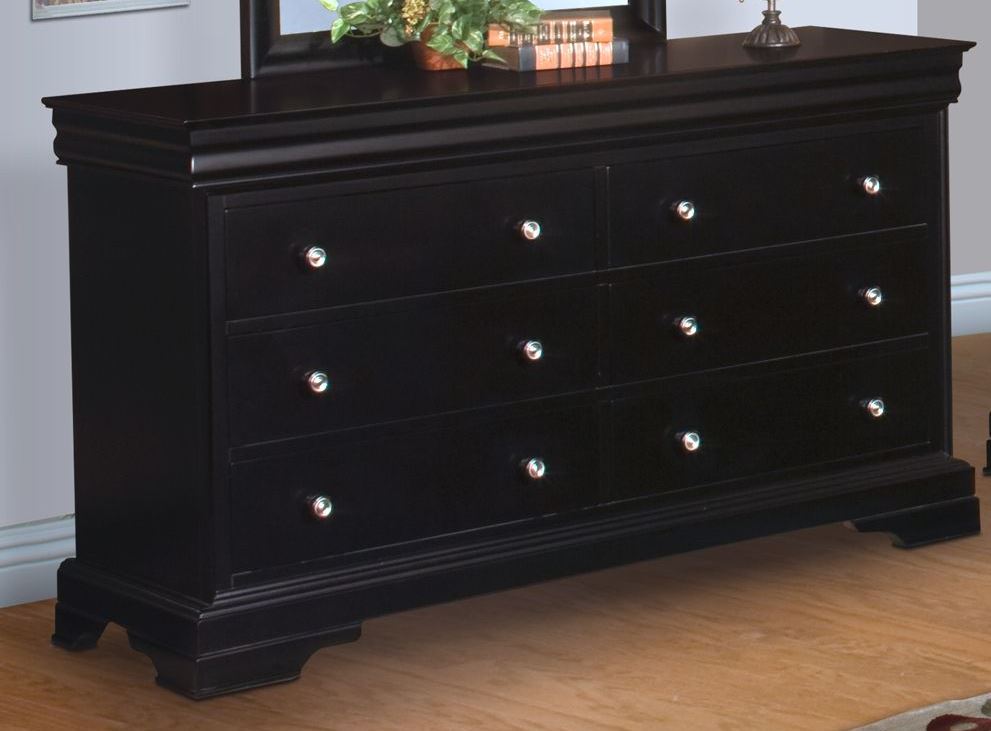 Belle Rose Black Cherry Youth 6 Drawer Dresser 1stopbedrooms