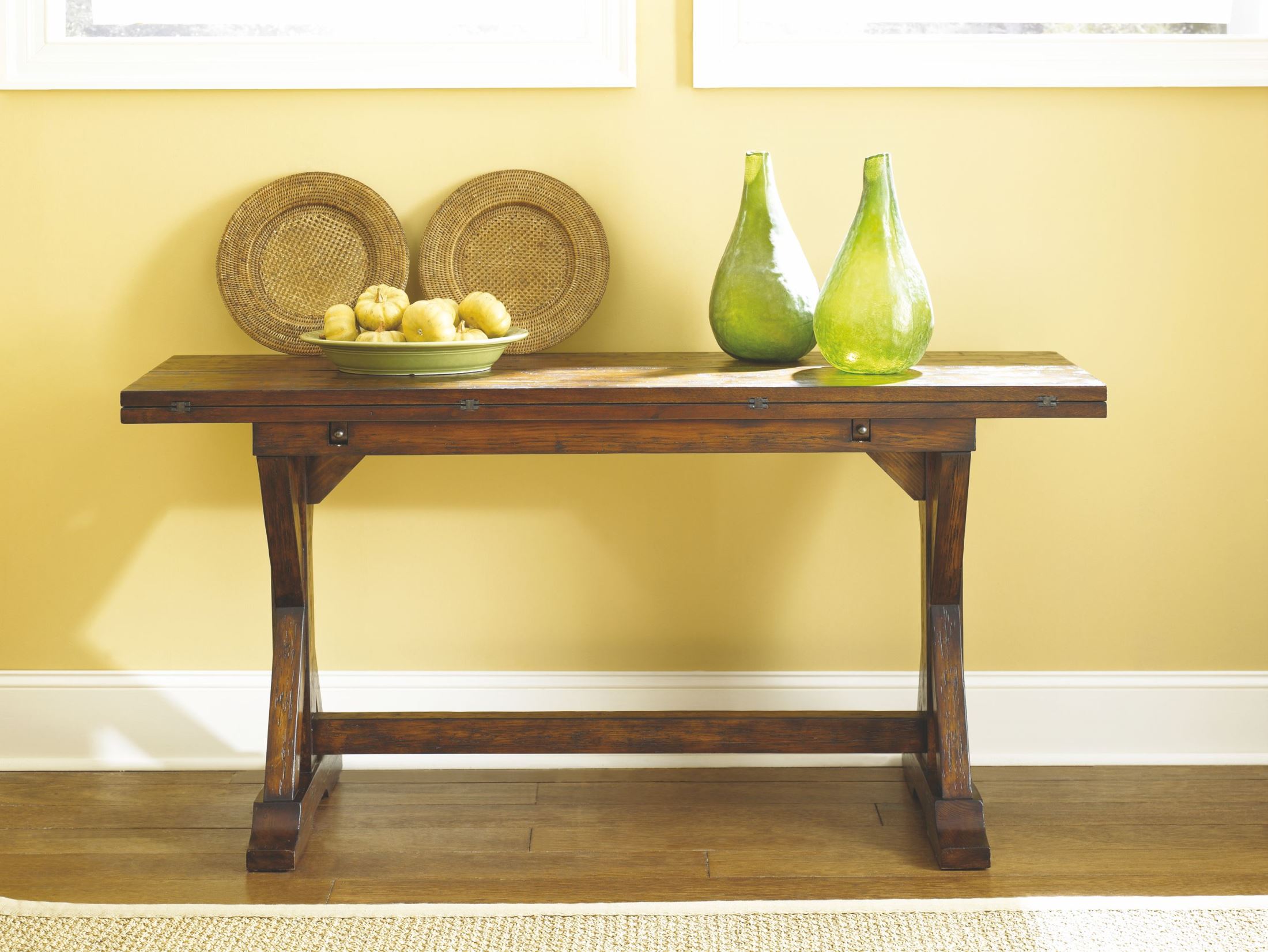 Hidden Treasures Rustic Flip Top Console Table 1stopbedrooms