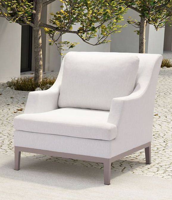 Ojai Champagne White Arm Chair 1stopbedrooms