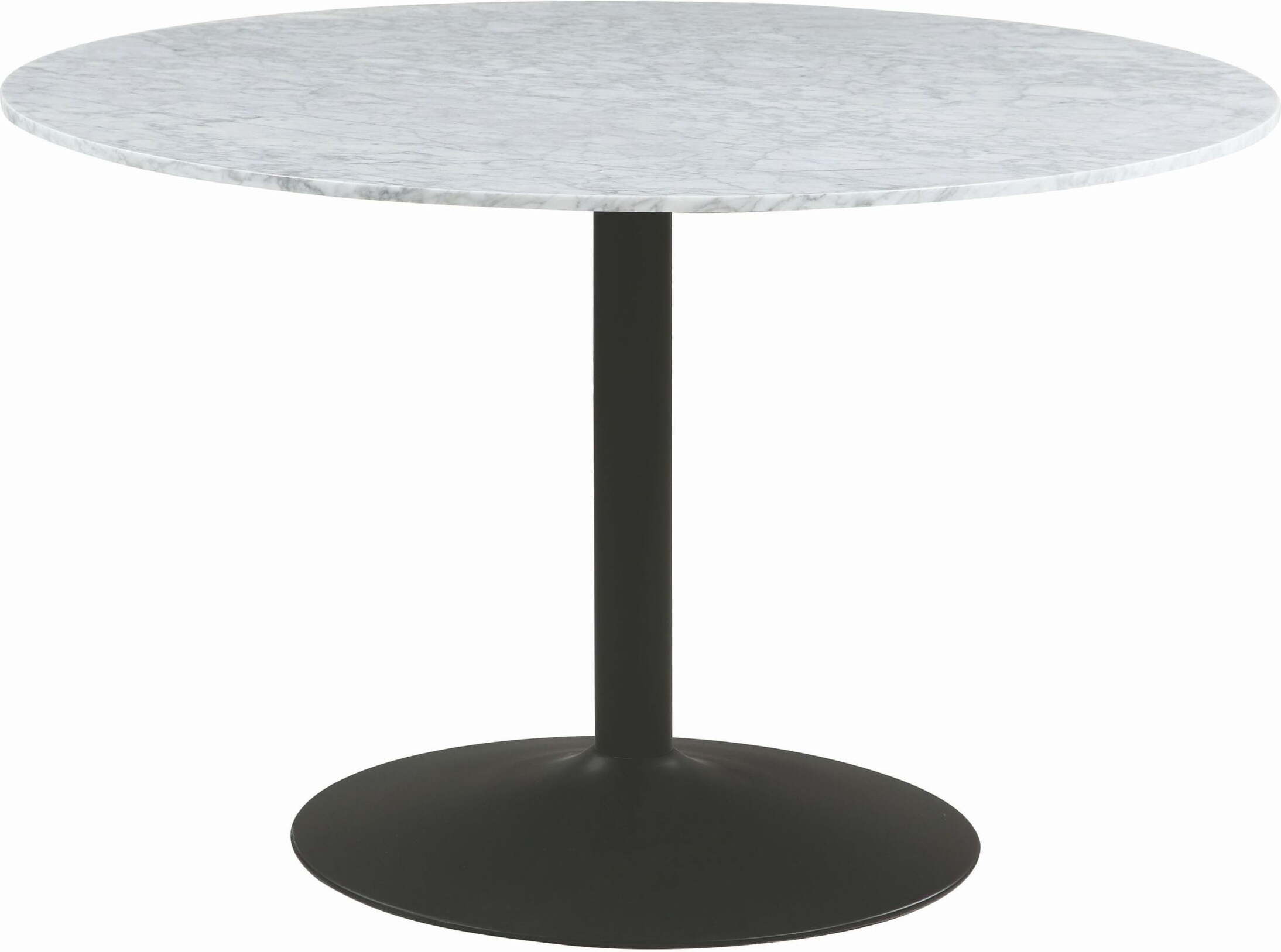 Bartole Carrara Marble Top Round Dining Table 1stopbedrooms