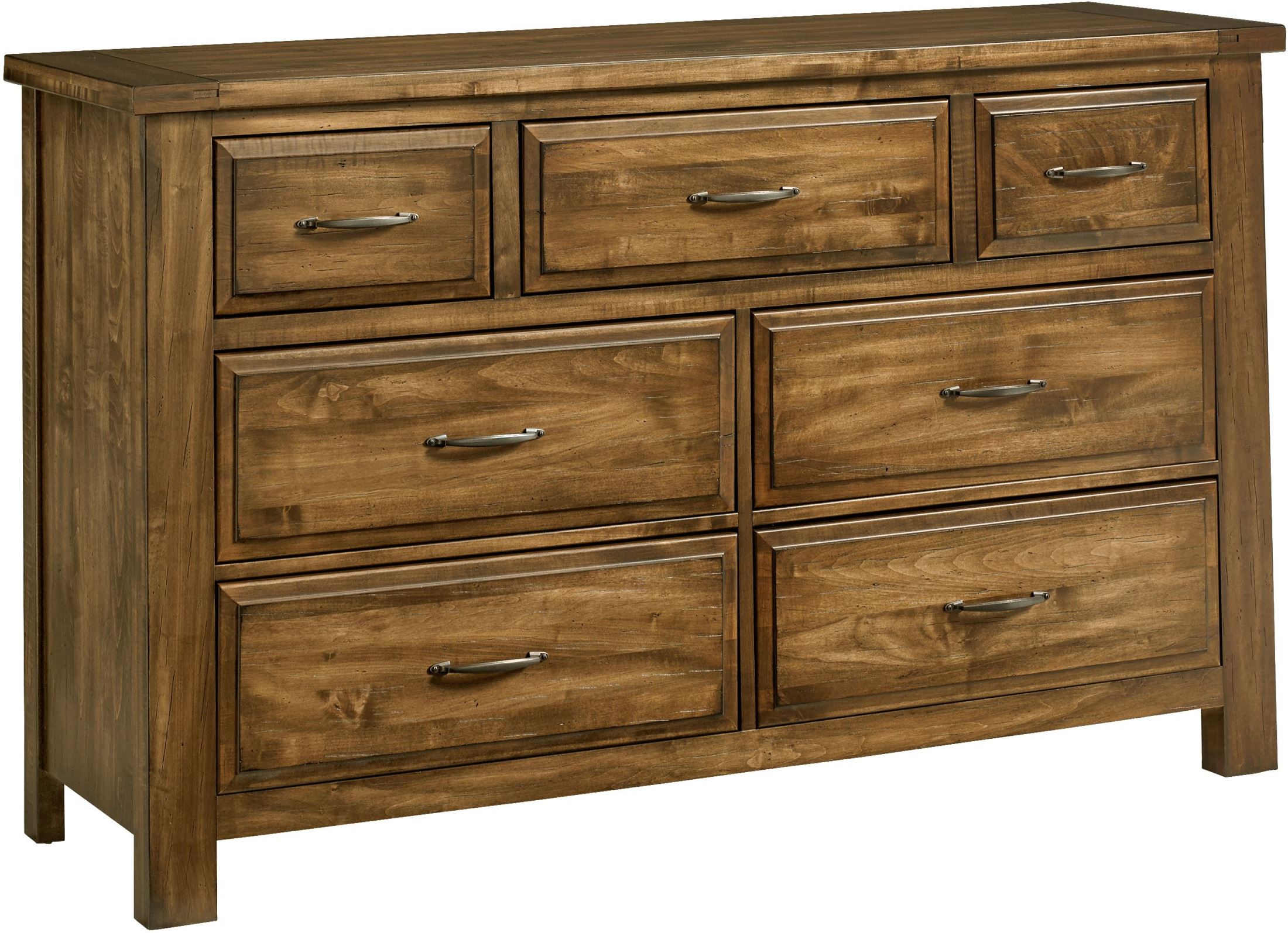 Maple Road Antique Amish 7 Drawer Triple Dresser 1stopbedrooms