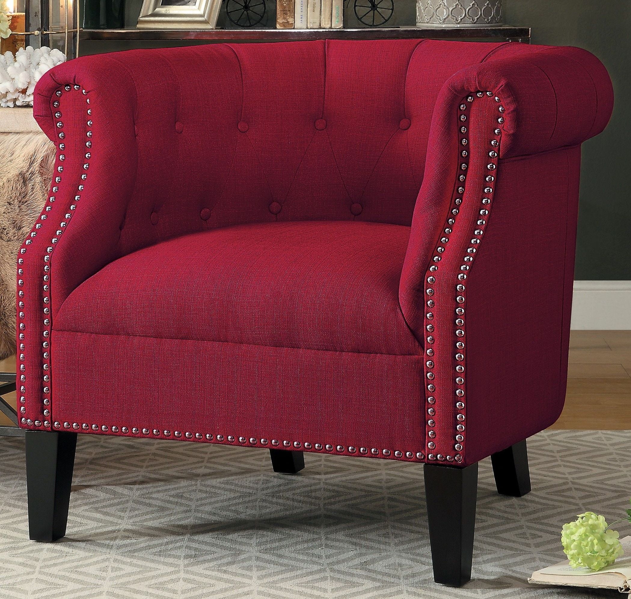 Karlock Red Accent Chair 1stopbedrooms