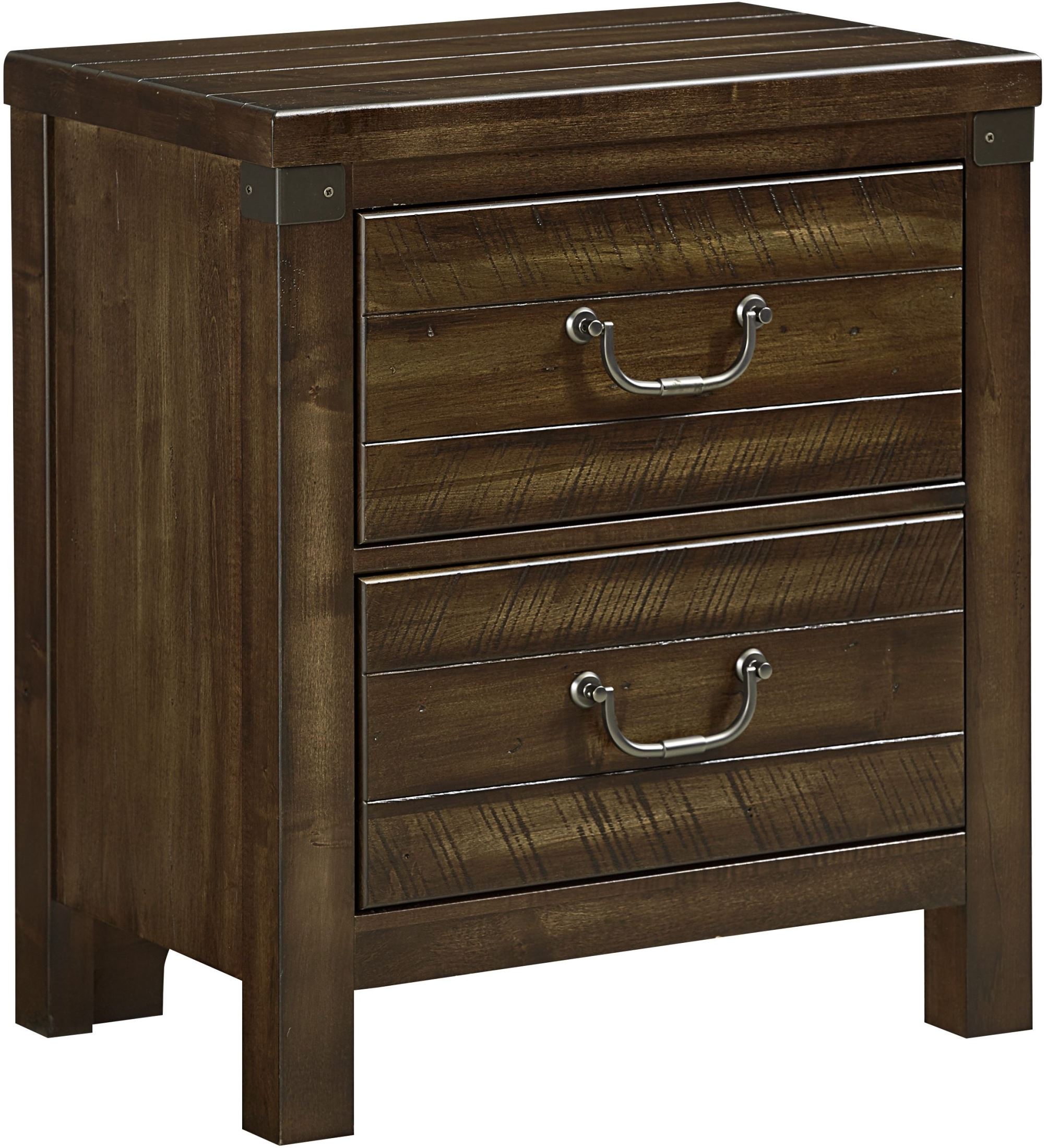 Sedgwick Classic Dark Maple 2 Drawer Usb Nightstand 1stopbedrooms