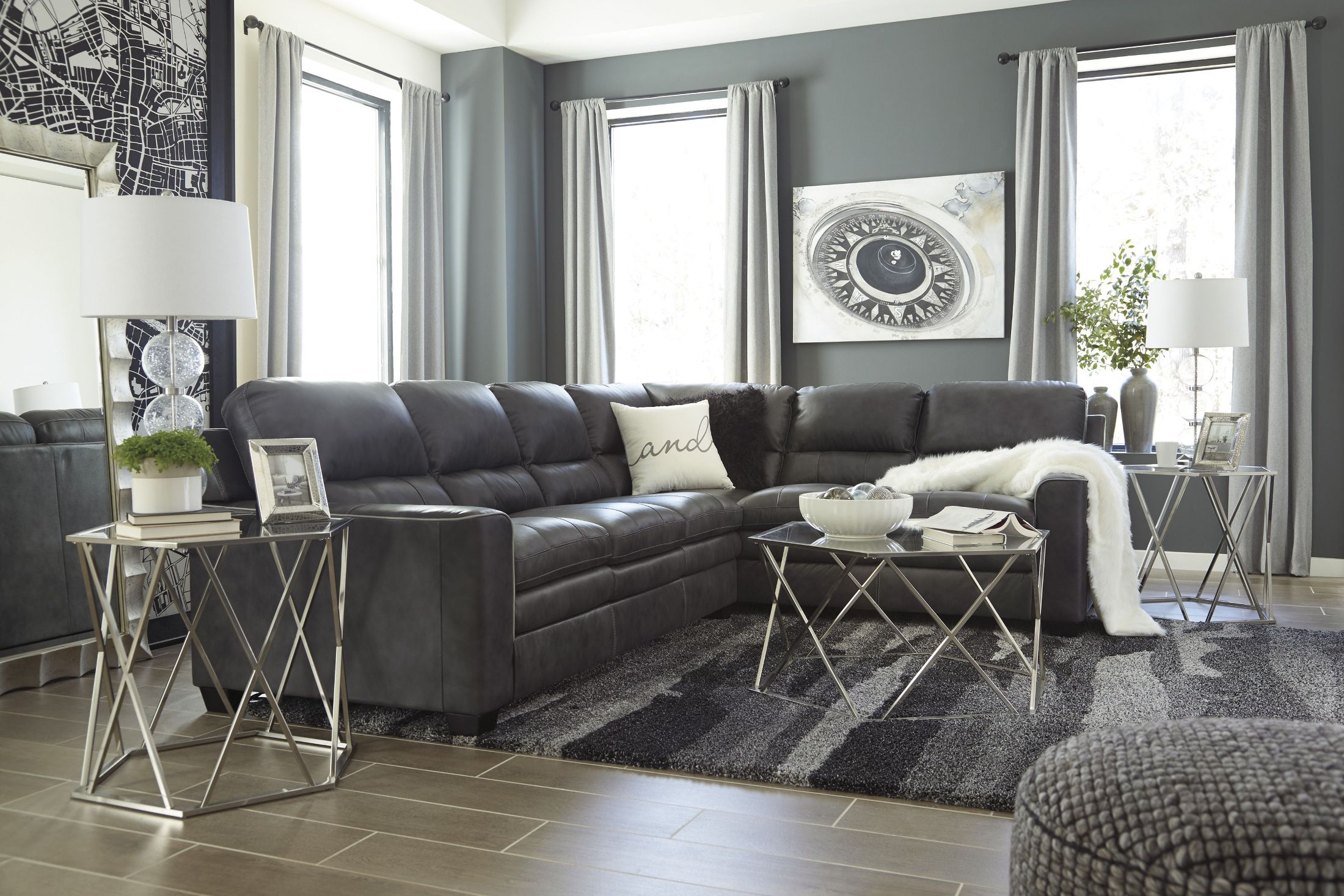 Madanere Chrome Occasional Table Set Of 3 1stopbedrooms