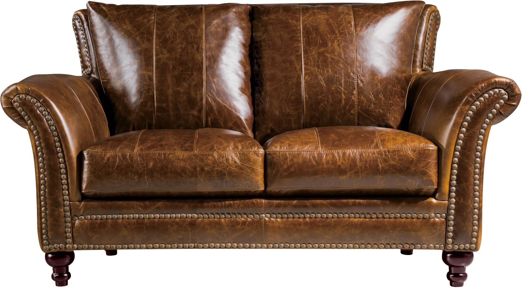 Georgetowne Butler Brown Leather Loveseat 1stopbedrooms