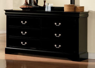 Acme Louis Phillipe Iii 6 Drawer Dresser In Black 19505