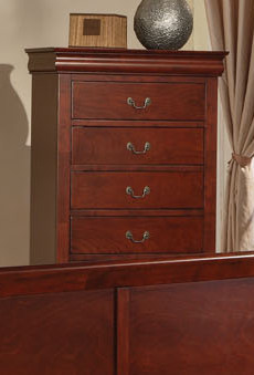 Acme Louis Phillipe Iii 5 Drawer Chest In Cherry 19526