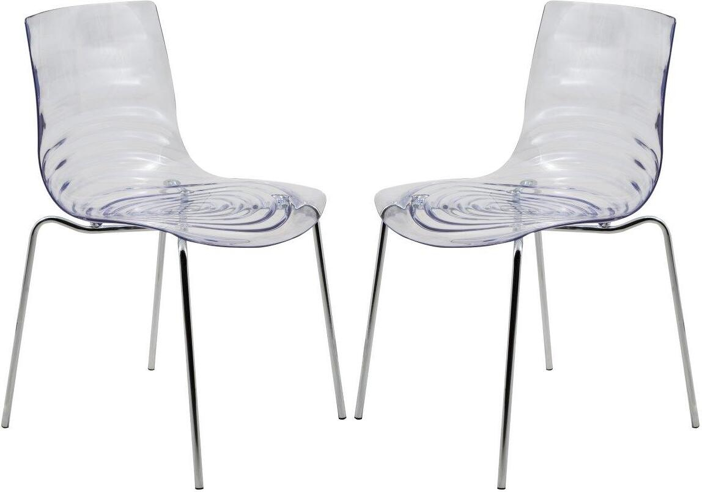 2 Leisuremod Astor Clear Plastic Dining Chairs 1stopbedrooms
