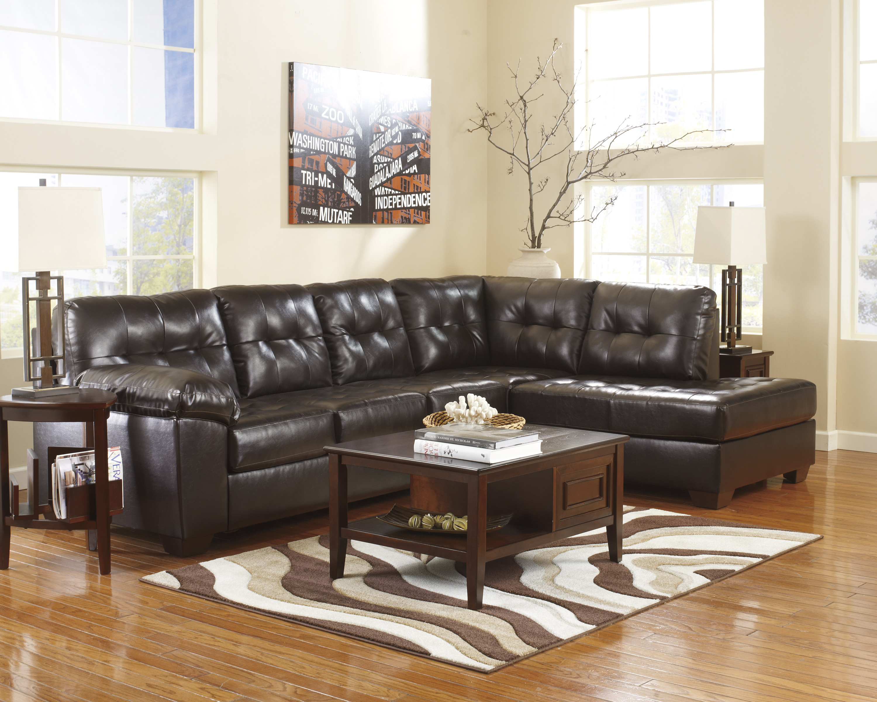 Alliston Durablend Chocolate Right Arm Facing Sectional