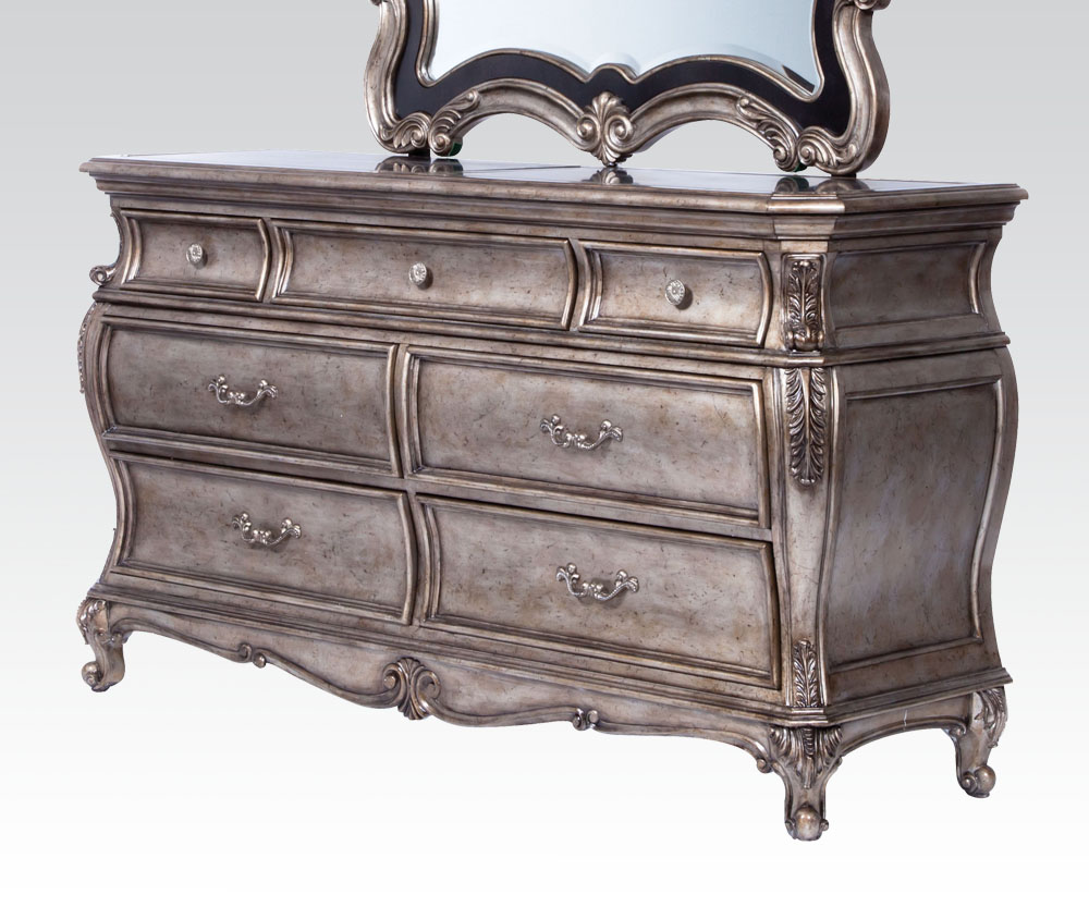 Acme Chantelle Old World Style Dresser In Antique Platinum 20545